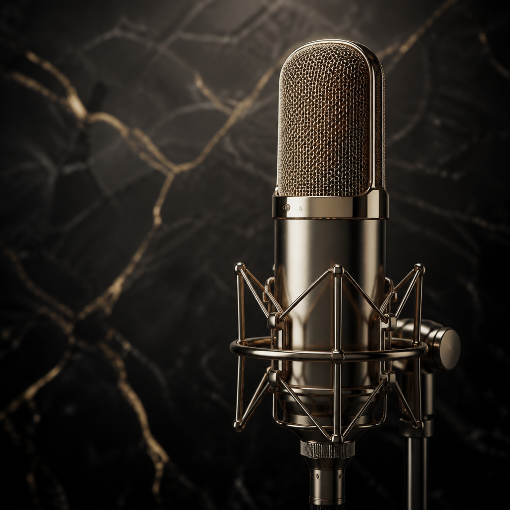 Studio microphone for She Is A Warrior podcast guests